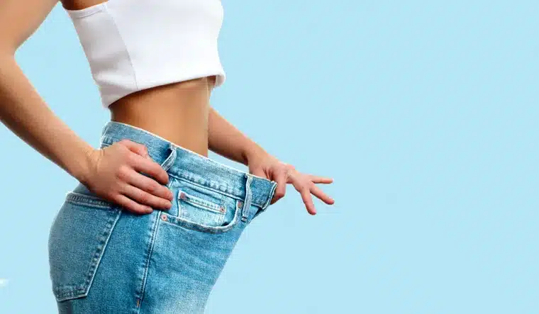 Obese Obesity Weigh Loss Slim Healthy Stomach Reduce Weight Girl Shut